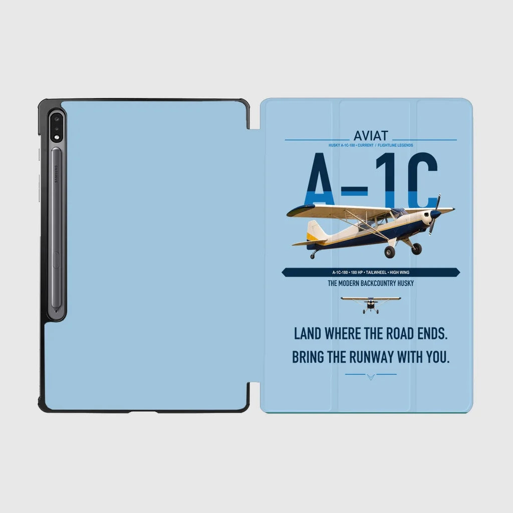 Aviat Husky A-1C-180 design on light blue samsung tablet tablet case