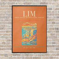 Thumbnail for Lima Jorge Chavez International Airport LIM - Canvas Framed - Orange