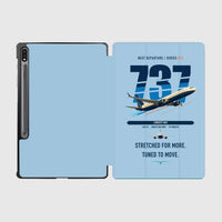 Thumbnail for Boeing 737 MAX 10 design on light blue samsung tablet tablet case