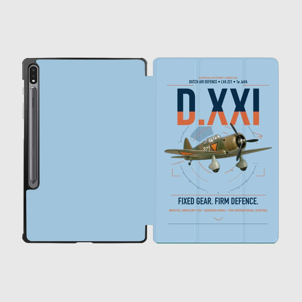 Fokker D.XXI — Dutch LVA aircraft 221 design on light blue samsung tablet tablet case