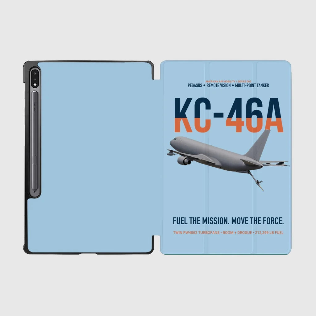 KC-46A PEGASUS design on light blue samsung tablet tablet case