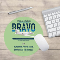 Thumbnail for Cessna Citation Bravo design on light green round mouse pad