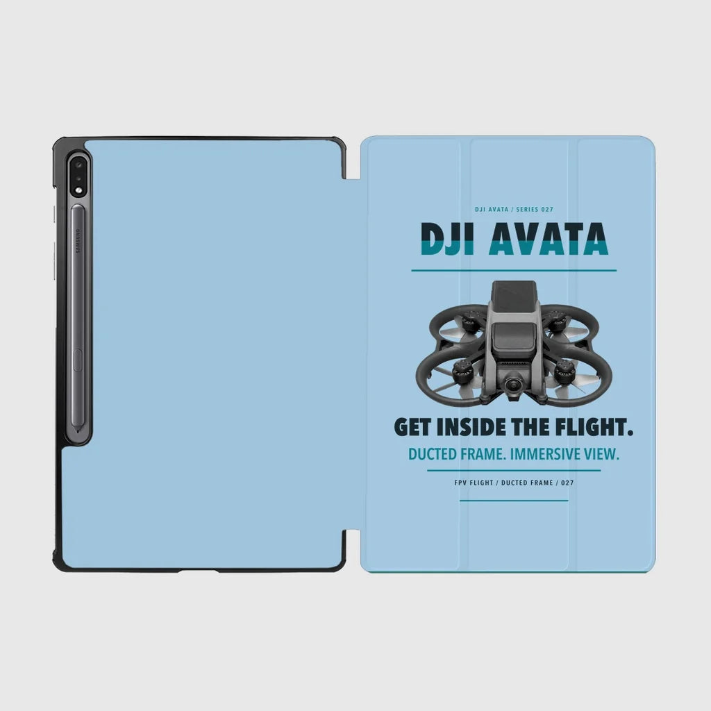 DJI Avata design on light blue samsung tablet tablet case