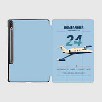 Thumbnail for Bombardier Learjet 24 design on light blue samsung tablet tablet case