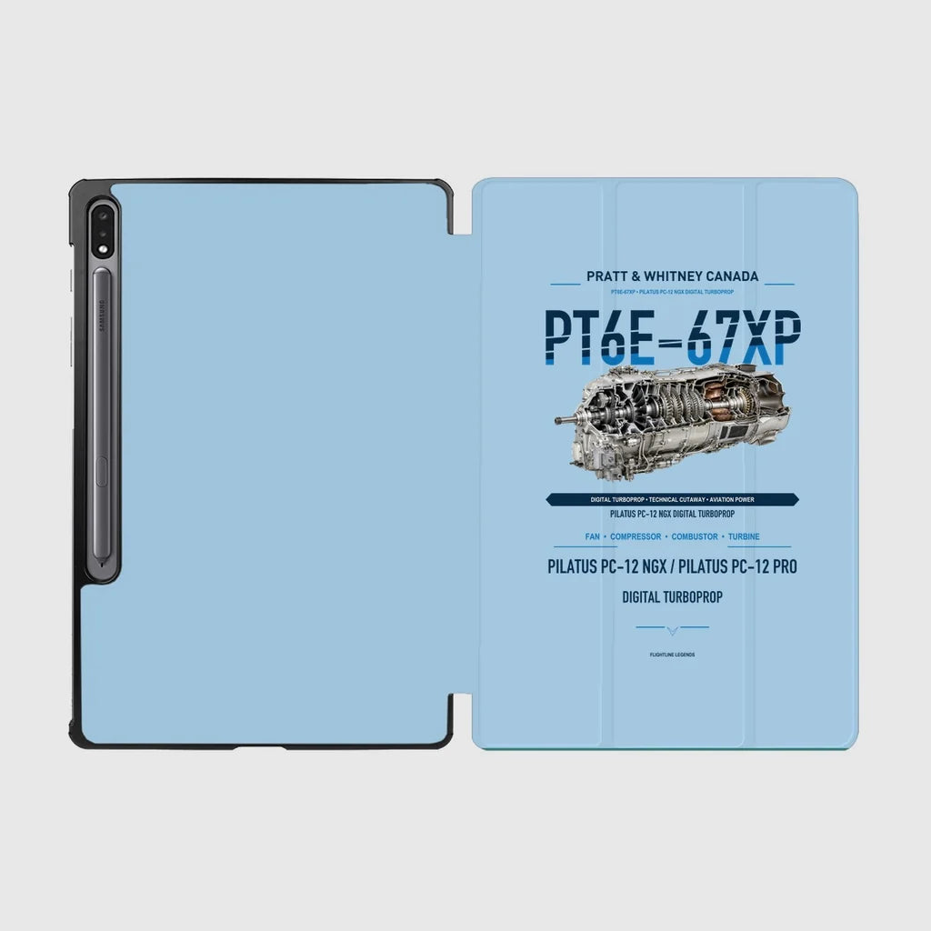 PT6E-67XP design on light blue samsung tablet tablet case