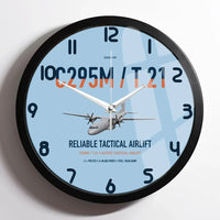 Thumbnail for Airbus C295M T.21 design on light blue framed wall clock
