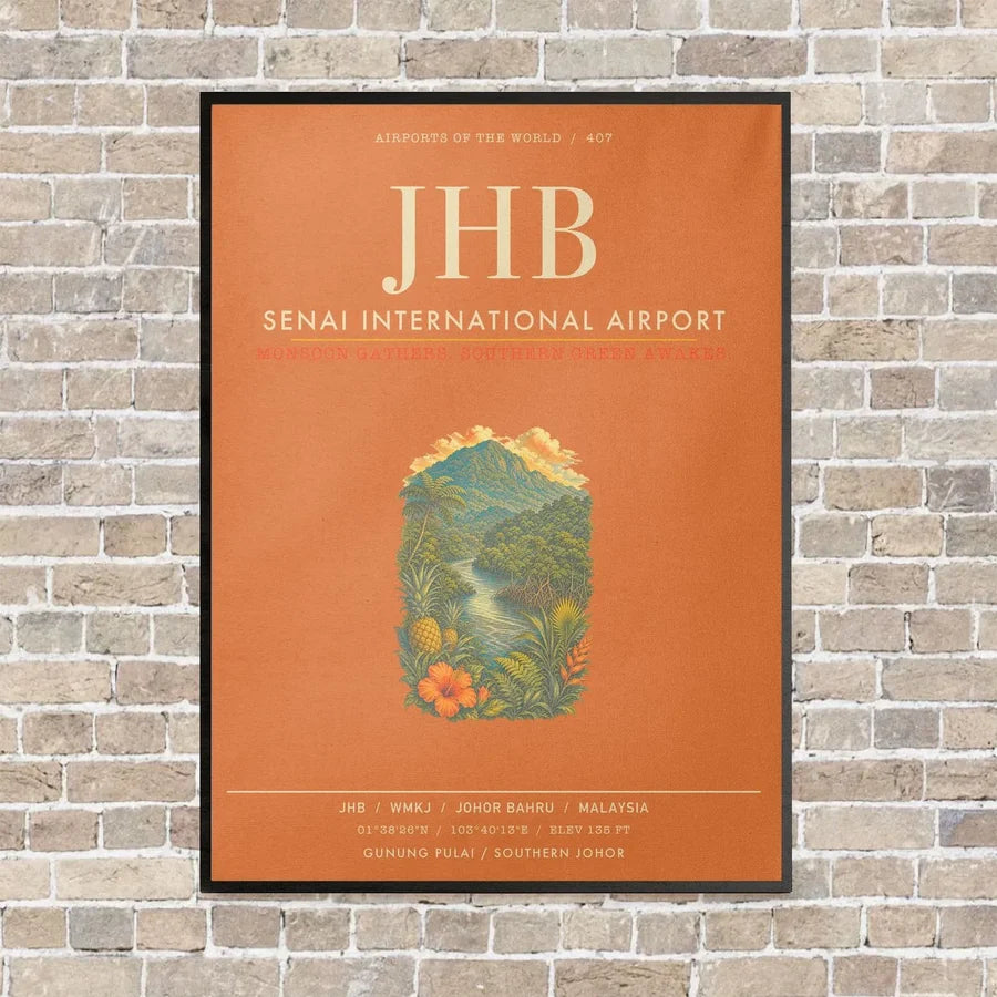 Senai International Airport JHB - Canvas Framed - Orange