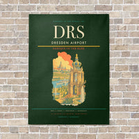 Thumbnail for Dresden Airport DRS vertical canvas print - no frame - dark green background