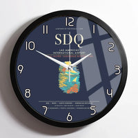 Thumbnail for Las Americas International Airport SDQ Wall-Clock Framed - Navy Blue