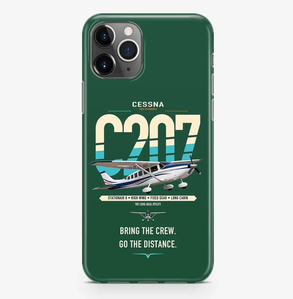 Cessna T207A Stationair 8 design on dark green magsafe iphone case, for iPhone Pro Max