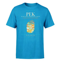 Thumbnail for Beijing Airport (PEK) T-Shirt single-side front print in Turquoise | beijing-pek-airport-double-side-t-shirt