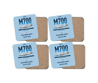 Thumbnail for Piper M700 Fury design on light blue 4 pieces set coaster