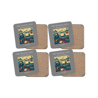 Thumbnail for The Training Jets - Designed Coasters design on gray 4-pieces-set