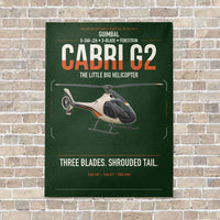 Thumbnail for Guimbal Cabri G2 vertical canvas print - no frame - dark green background