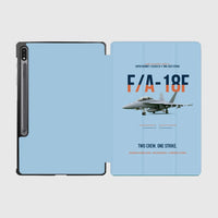 Thumbnail for F-A-18F Super Hornet Block III Two Crew One Strike design on light blue samsung tablet tablet case
