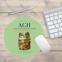 Thumbnail for Ängelholm-Helsingborg Airport (AGH) design on light green round mouse pad