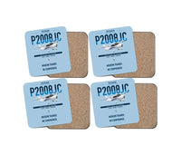 Thumbnail for Tecnam P2008JC NG design on light blue 4 pieces set coaster