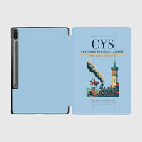 Thumbnail for Cheyenne Regional Airport (CYS) design on light blue samsung tablet tablet case