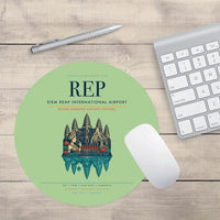 Thumbnail for Siem Reap International Airport (REP) design on light green round mouse pad