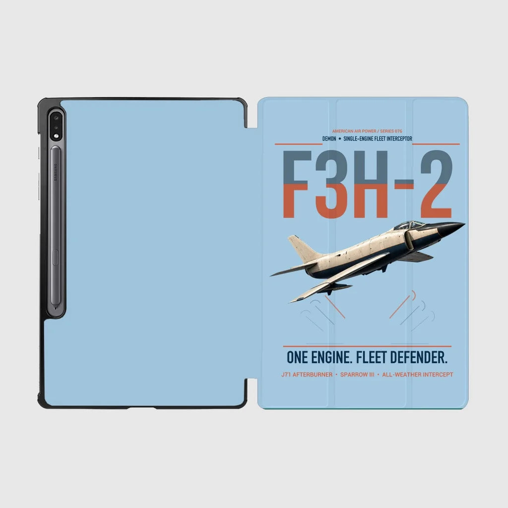 F3H-2 Demon design on light blue samsung tablet tablet case