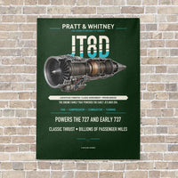 Thumbnail for JT8D vertical canvas print - no frame - dark green background