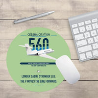 Thumbnail for Cessna Citation 560 - Citation V design on light green round mouse pad