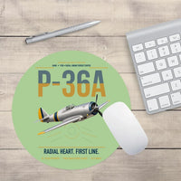 Thumbnail for P-36A Hawk design on light green round mouse pad