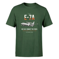 Thumbnail for E-7A Wedgetail design on dark green double-side t-shirt, single-side print