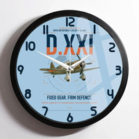 Thumbnail for Fokker D.XXI — Dutch LVA aircraft 221 design on light blue framed wall clock