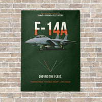 Thumbnail for F-14A Tomcat Defend The Fleet vertical canvas print - no frame - dark green background