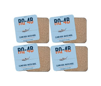 Thumbnail for RQ-4B Global Hawk design on light blue 4 pieces set coaster