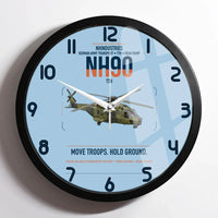 Thumbnail for NHIndustries NH90 TTH design on light blue framed wall clock