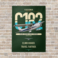 Thumbnail for Cessna 182 Skylane vertical canvas print - no frame - dark green background