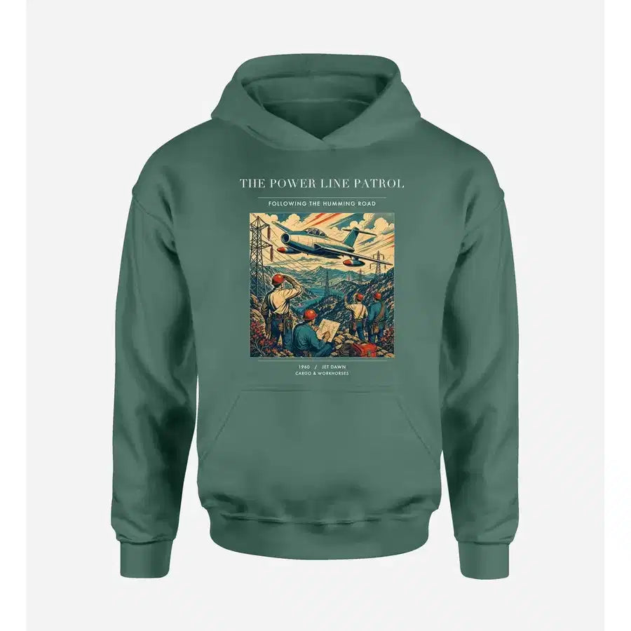 VINTAGE G4484 - The Power Line Patrol - Premium Hoodie design on green premium