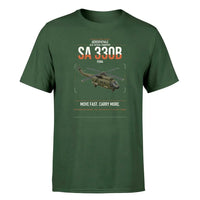 Thumbnail for Aérospatiale SA 330B Puma design on dark green t-shirt, single-side print