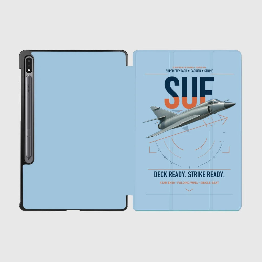 Dassault Super Étendard design on light blue samsung tablet tablet case