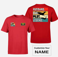Thumbnail for Customisable Husband & Dad & Pilot T-Shirt - view 5