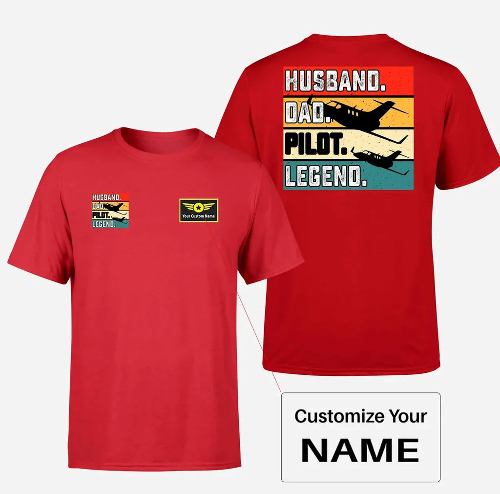 Customisable Husband & Dad & Pilot T-Shirt - view 5