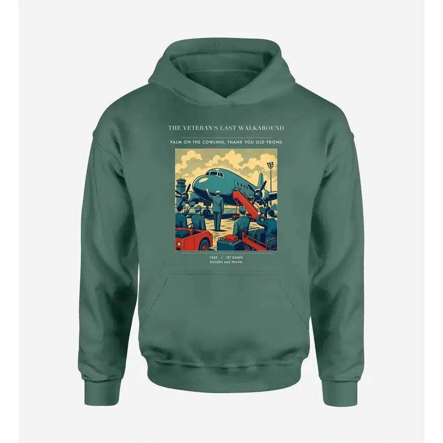 VINTAGE G4453 - The Veteran's Last Walkaround - Premium Hoodie design on green premium