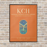 Thumbnail for Kuching International Airport KCH - Canvas Framed - Orange