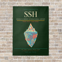 Thumbnail for Sharm El Sheikh International Airport SSH vertical canvas print - no frame - dark green background