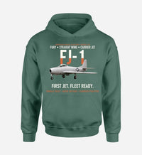 Thumbnail for FJ-1 FURY design on green hoodie single side