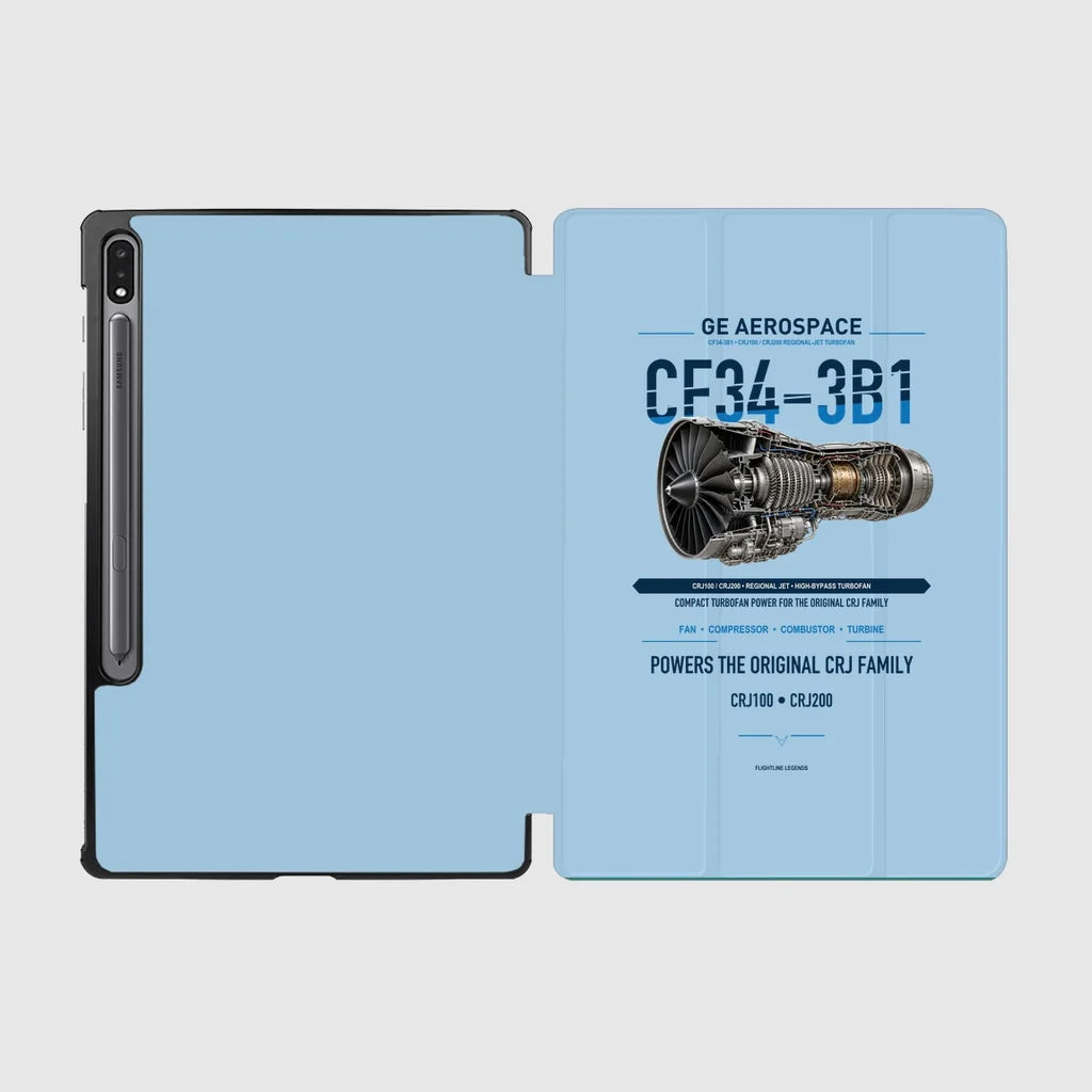 CF34-3B1 design on light blue samsung tablet tablet case