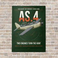 Thumbnail for Fairey Gannet AS.4 vertical canvas print - no frame - dark green background