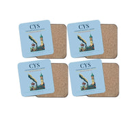 Thumbnail for Cheyenne Regional Airport (CYS) design on light blue 4 pieces set coaster