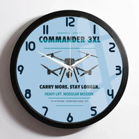 Thumbnail for Draganfly Commander 3XL design on light blue framed wall clock