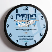 Thumbnail for Cessna 170B design on light blue framed wall clock