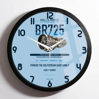 Thumbnail for BR725 design on light blue framed wall clock