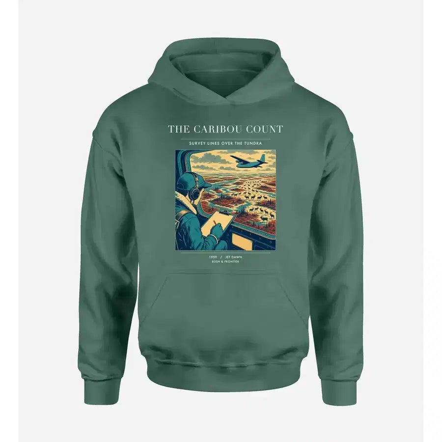 VINTAGE G4198 - The Caribou Count - Premium Hoodie design on green premium