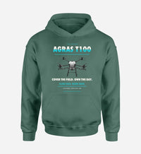 Thumbnail for DJI Agras T100 design on green hoodie single side